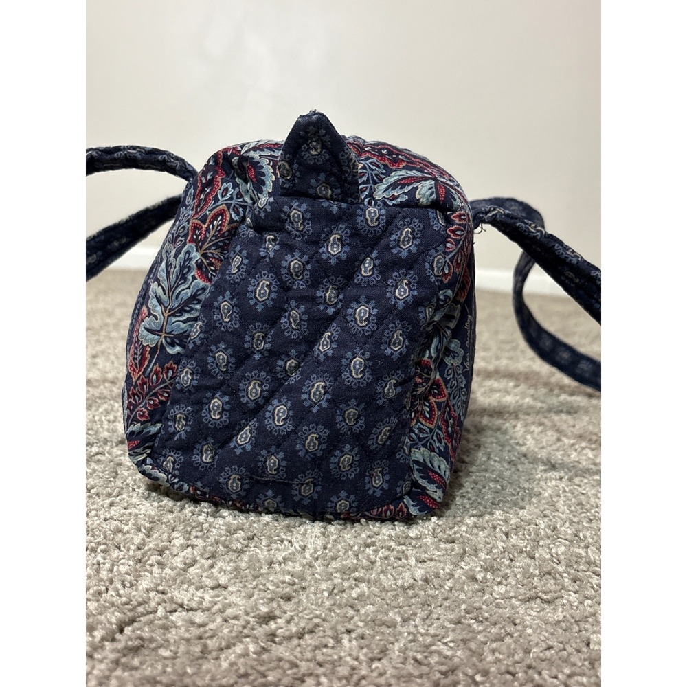 Vera Bradley Quilted Cotton Cosmetic Bag Navy Blue Paisley Travel Toiletry Pouch - Picture 5 of 9